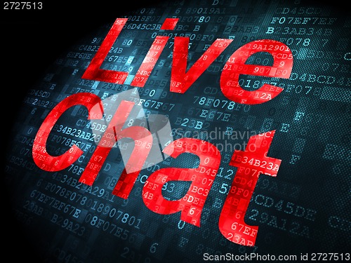 Image of SEO web design concept: Live Chat on digital background