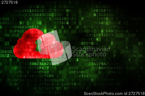 Image of Cloud networking concept: Cloud With Keyhole on digital background