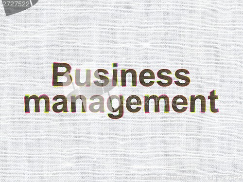 Image of Finance concept: Business Management on fabric texture background