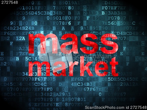 Image of Marketing concept: Mass Market on digital background