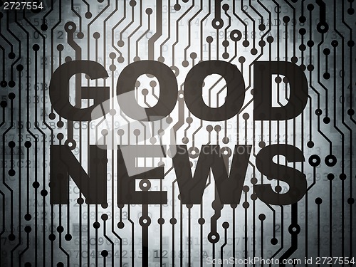 Image of News concept: circuit board with Good News