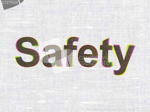 Image of Privacy concept: Safety on fabric texture background