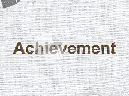 Image of Education concept: Achievement on fabric texture background