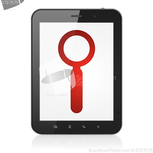 Image of Data concept: Search on tablet pc computer