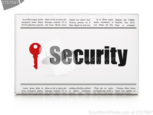 Image of Safety concept: newspaper with Security and Key