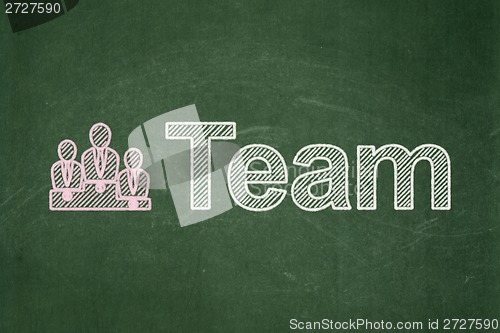 Image of Finance concept: Business Team and Team on chalkboard background