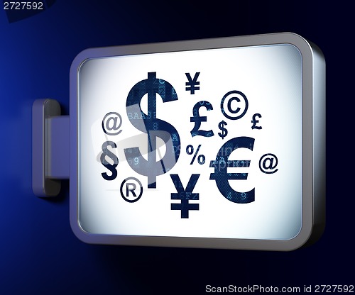 Image of Business concept: Finance Symbol on billboard background