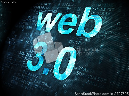 Image of SEO web design concept: Web 3.0 on digital background