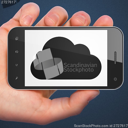 Image of Cloud technology concept: Cloud on smartphone