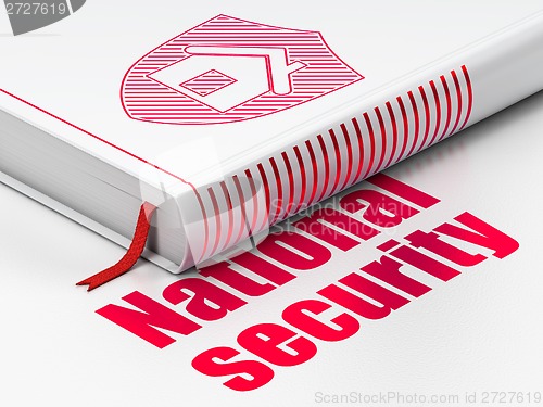 Image of Protection concept: book Shield, National Security on white background