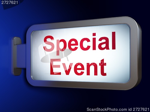 Image of Finance concept: Special Event on billboard background