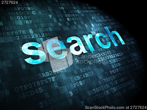 Image of SEO web development concept: Search on digital background