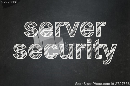 Image of Security concept: Server Security on chalkboard background