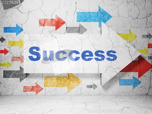 Image of Finance concept: arrow with Success on grunge wall background