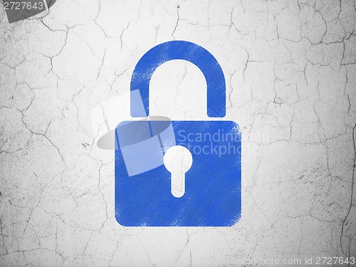 Image of Information concept: Closed Padlock on wall background