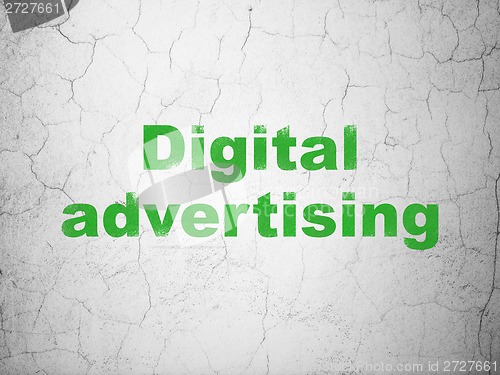 Image of Marketing concept: Digital Advertising on wall background