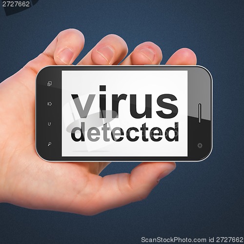 Image of Safety concept: Virus Detected on smartphone