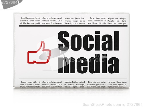 Image of Social media concept: newspape and Thumb Up