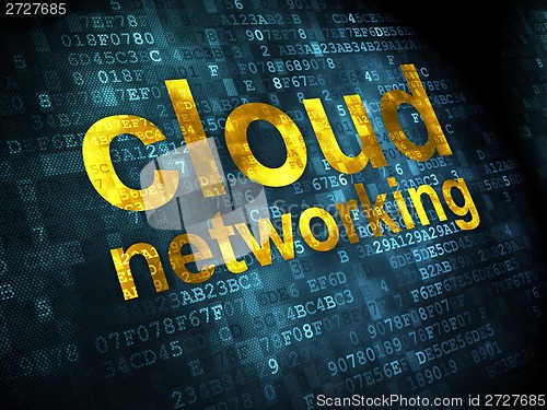 Image of Cloud technology concept: Cloud Networking on digital background