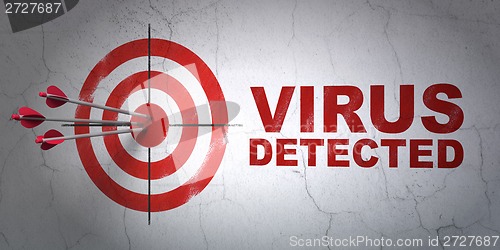 Image of Privacy concept: target and Virus Detected on wall background