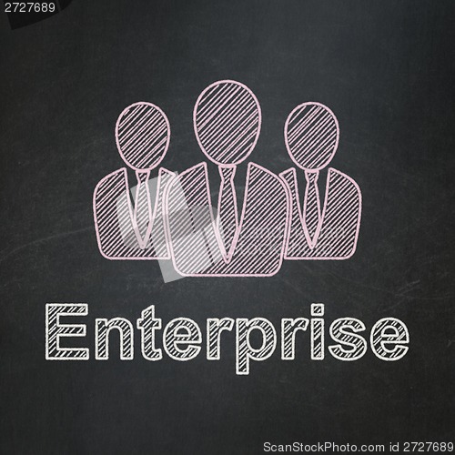 Image of Business concept: People on chalkboard background