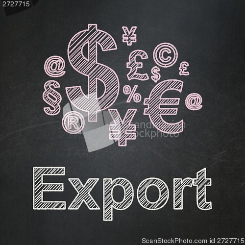 Image of Business concept: Finance Symbol and Export on chalkboard background