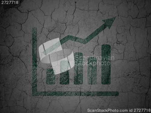 Image of Finance concept: Growth Graph on grunge wall background