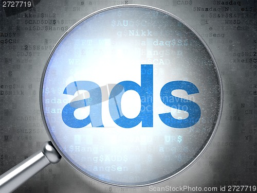 Image of Advertising concept: Ads with optical glass