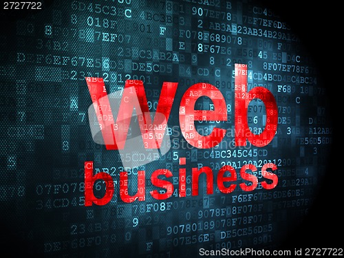 Image of SEO web development concept: Web Business on digital background