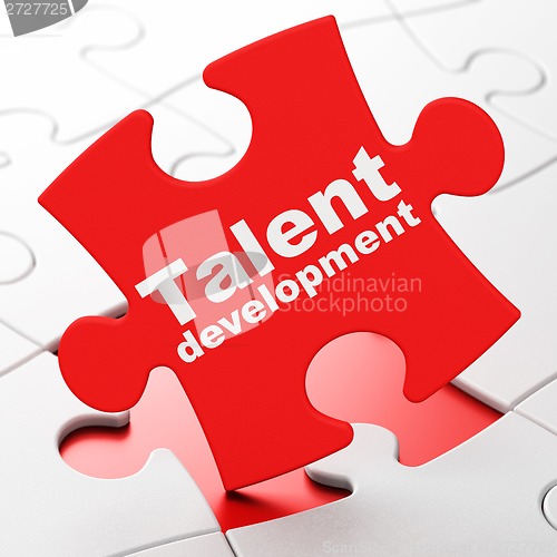 Image of Education concept: Talent Development on puzzle background