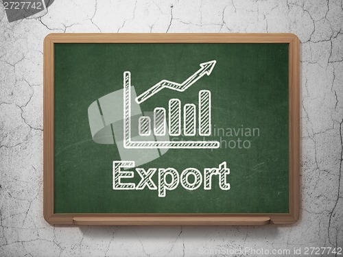 Image of Business concept: Growth Graph and Export on chalkboard background