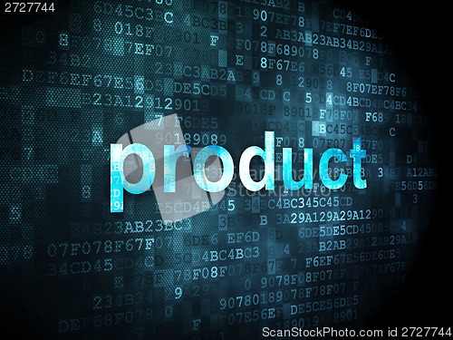 Image of Advertising concept: Product on digital background