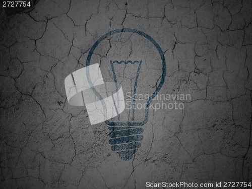 Image of Finance concept: Light Bulb on grunge wall background