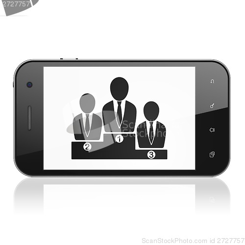 Image of Finance concept: Business Team on smartphone