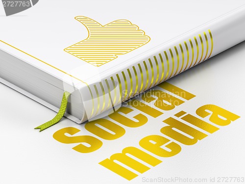 Image of Social network concept: book Thumb Up, Social Media on white background