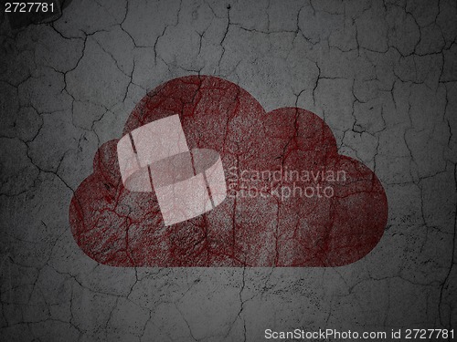 Image of Cloud technology concept: Cloud on grunge wall background
