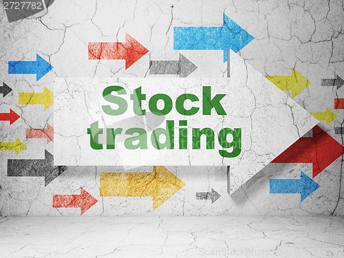Image of Finance concept: arrow with Stock Trading on grunge wall background