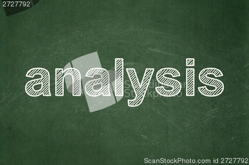 Image of Advertising concept: Analysis on chalkboard background