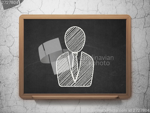 Image of Law concept: Business Man on chalkboard background