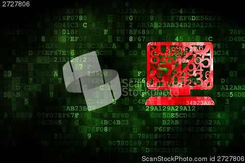 Image of Education concept: Computer Pc on digital background