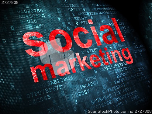 Image of Advertising concept: Social Marketing on digital background