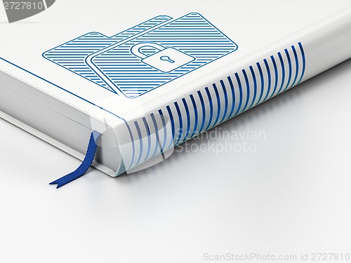 Image of Business concept: closed book, Folder With Lock on white background