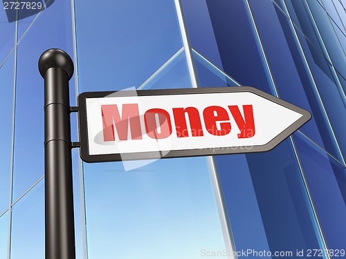 Image of Business concept: sign Money on Building background