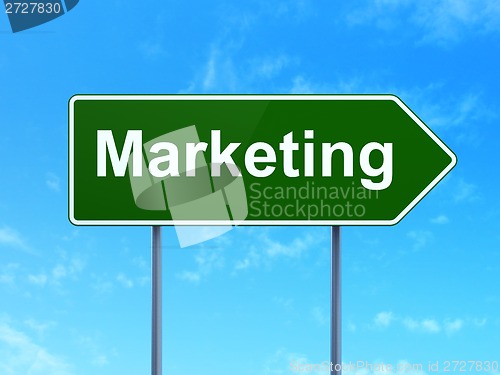 Image of Marketing concept: Marketing on road sign background