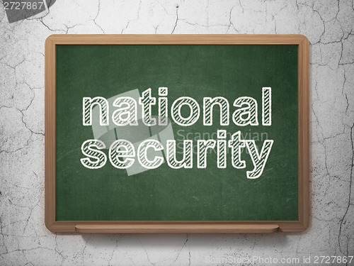 Image of Security concept: National Security on chalkboard background
