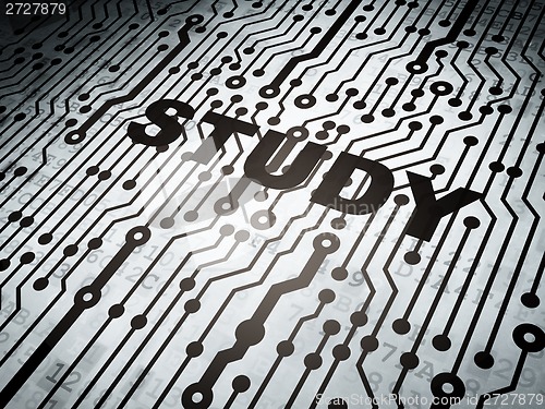 Image of Education concept: circuit board with Study