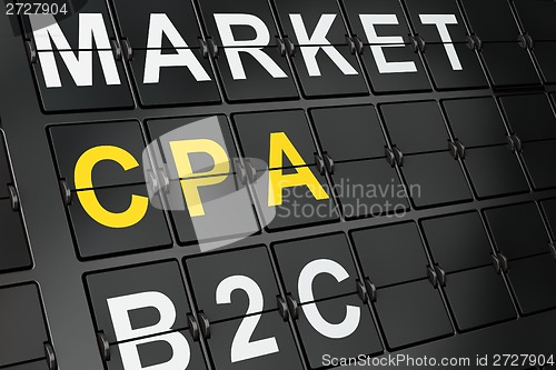 Image of Business concept: CPA on airport board background