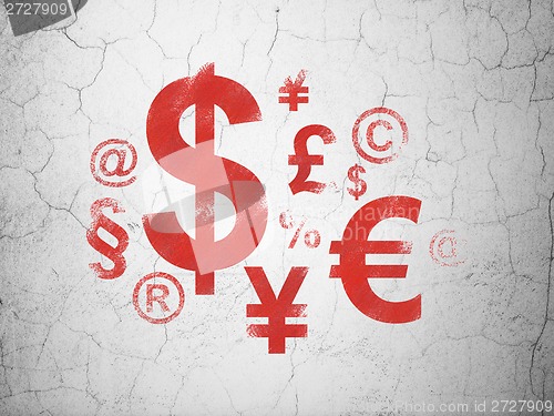 Image of Marketing concept: Finance Symbol on wall background