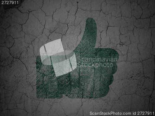 Image of Social media concept: Thumb Up on grunge wall background