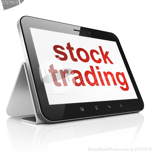 Image of Business concept: Stock Trading on tablet pc computer